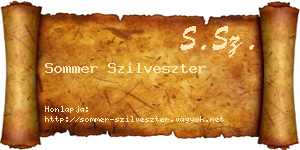 Sommer Szilveszter névjegykártya
